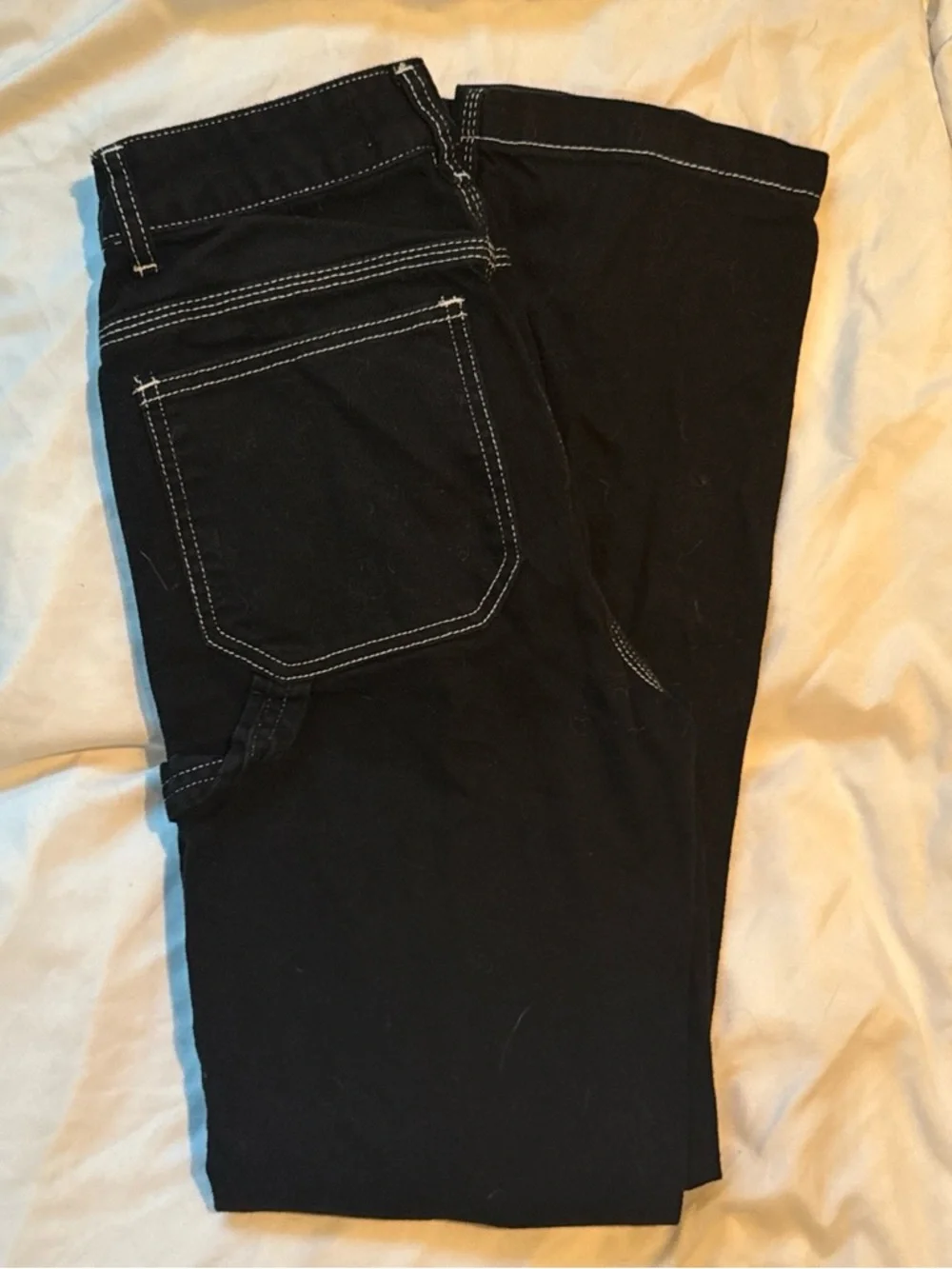 Women's Black Jeans with Contrast Stitching